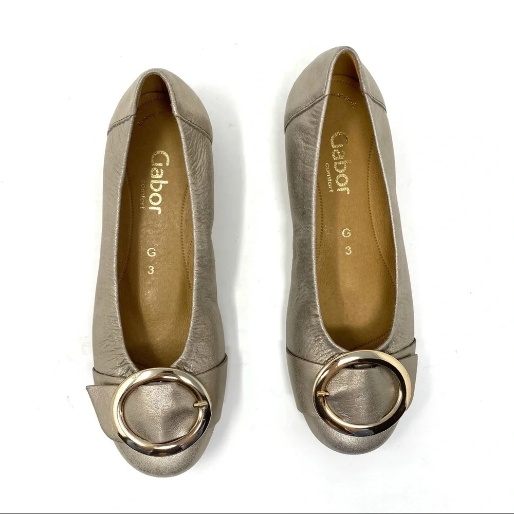 Gabor Gold metallic buckle ballet flats 22.624.62 - Picture 4 of 8